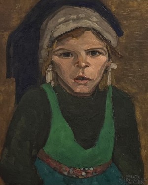 Petite fille à la guimpe verte